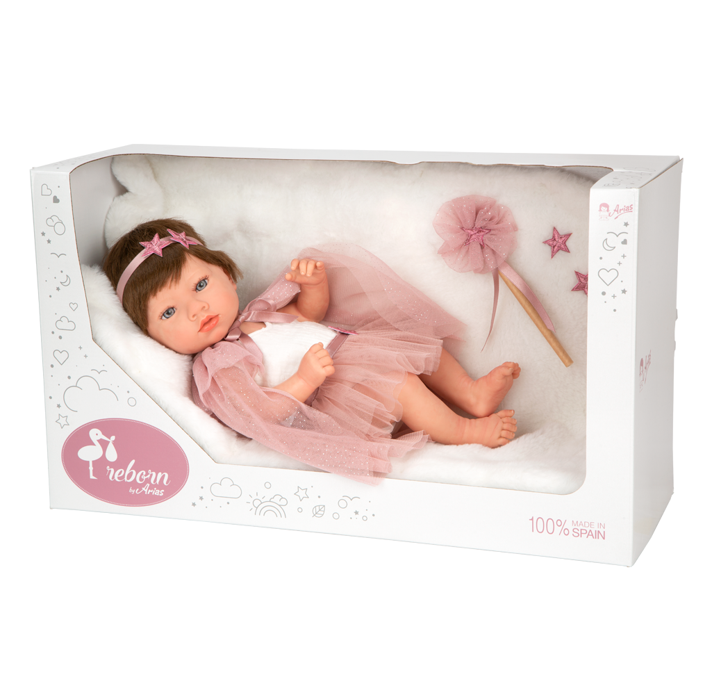 Muñeca Bebe Reborn 38 cm - Princess Rosa con Manta - Arias 98194