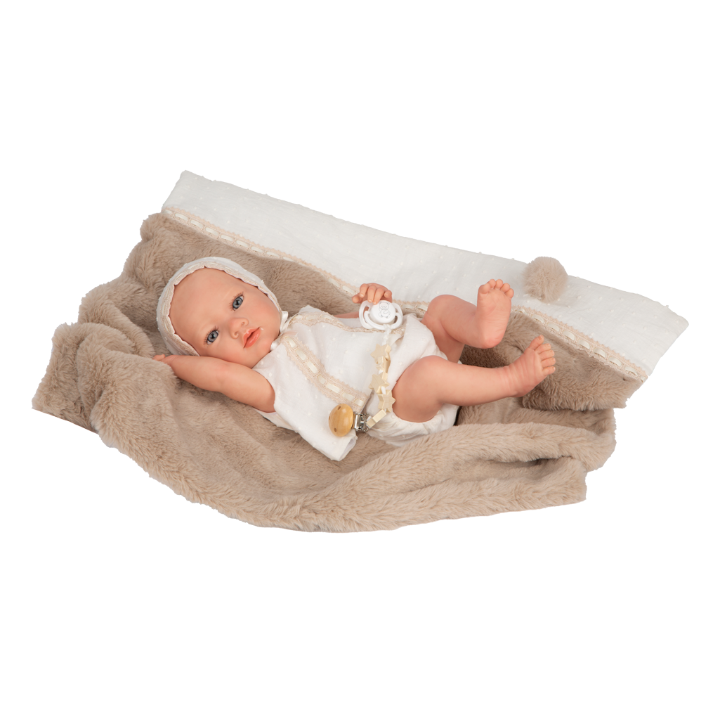 Muñeca Bebe Reborn 38 cm - Jade con Manta marrón - Arias 98192