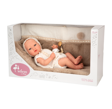 Muñeca Bebe Reborn 38 cm - Jade con Manta marrón - Arias 98192