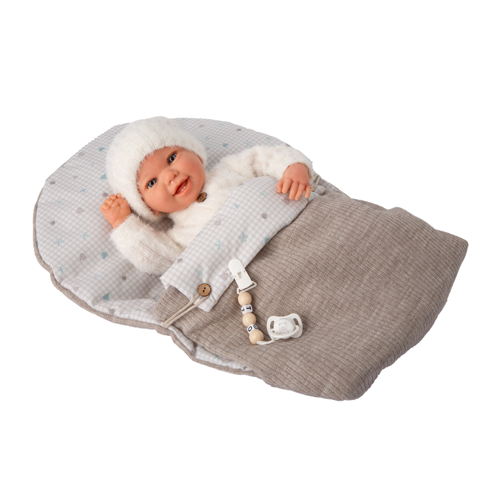 Muñeca Bebe Reborn Arias 45 cm - Henar con Saco de Dormir  - Arias 98185