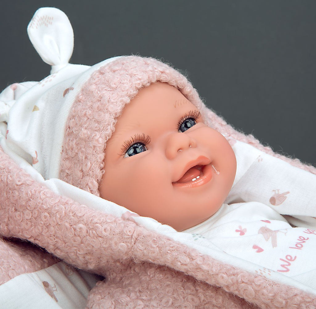 Muñeco de peso elegance 40 cm - colin rosa con cojín - arias 60886