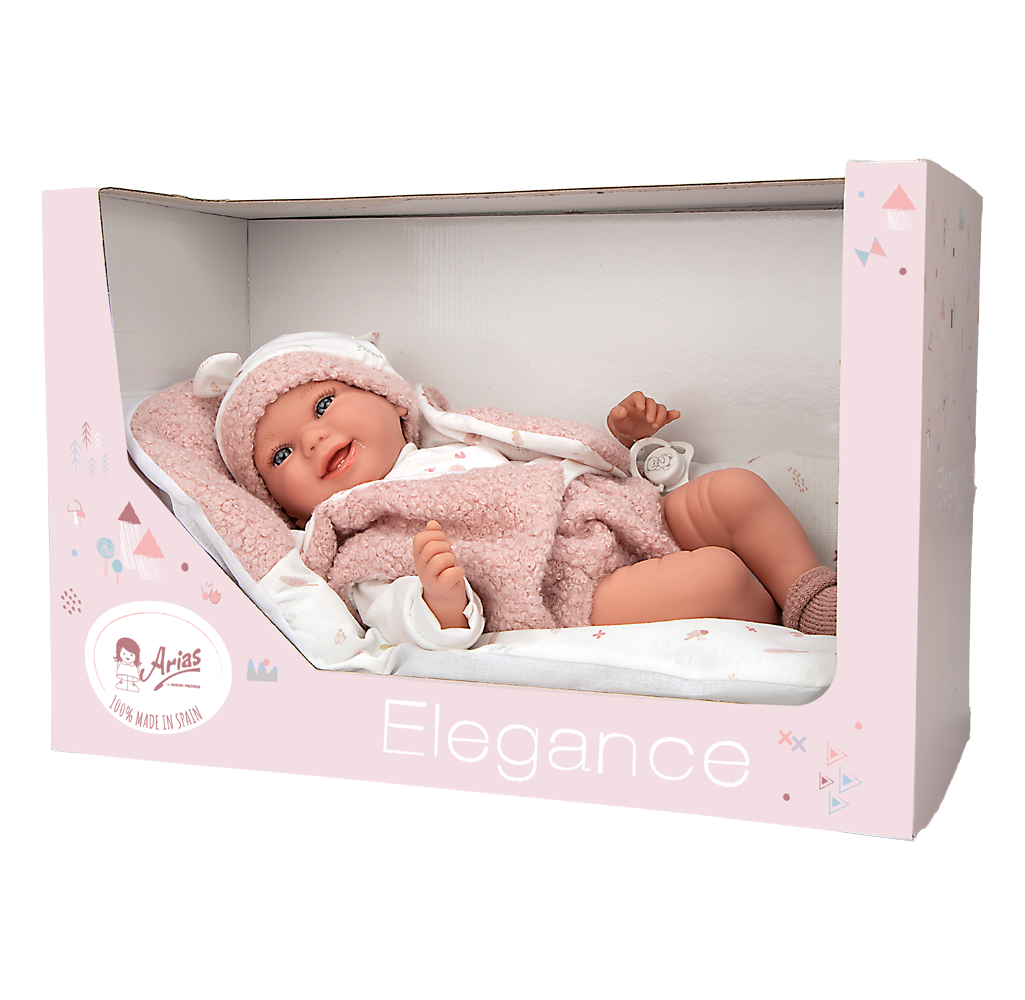 Muñeco de peso elegance 40 cm - colin rosa con cojín - arias 60886