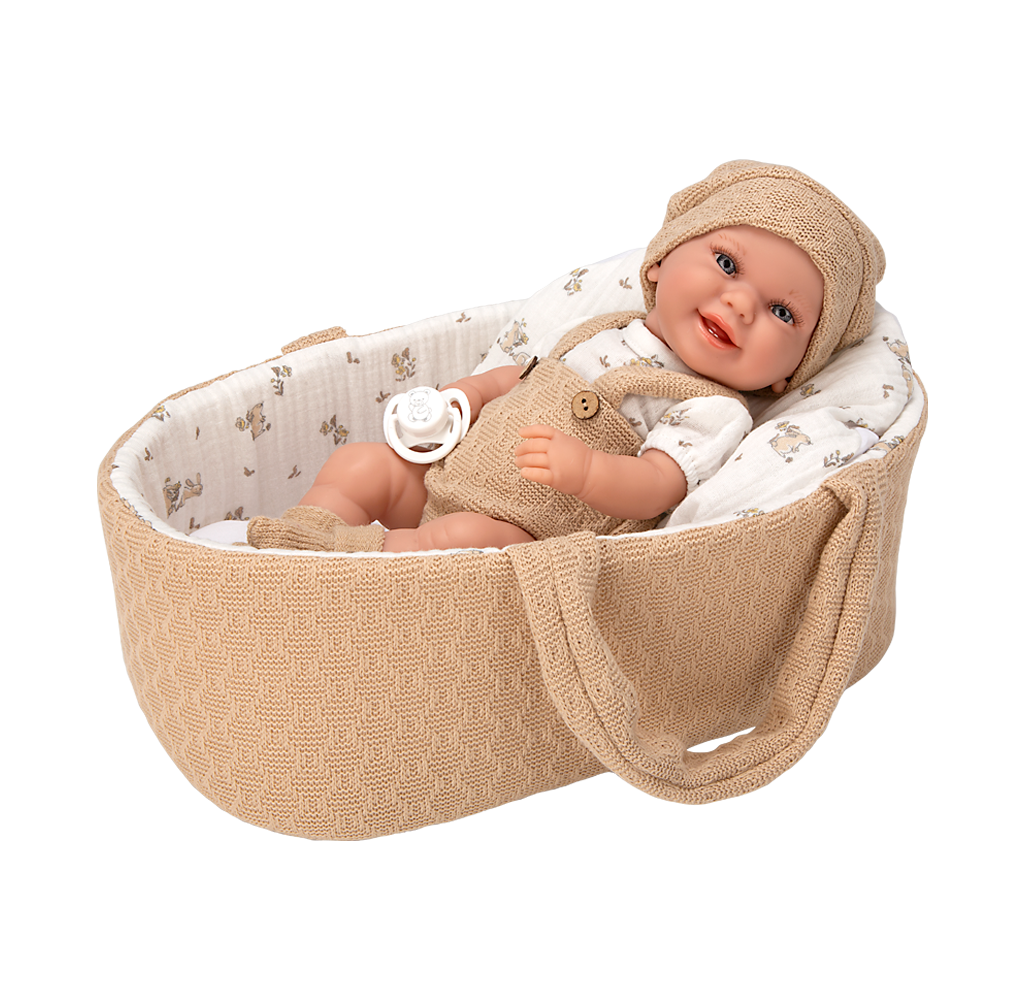 Muñeca Elegance 33 cm Babyto Marrón con Capazo - Arias 60892