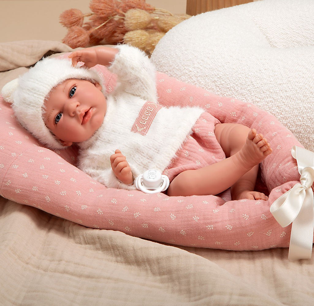 Muñeca de Peso - Elegance 40 cm Andie Rosa con Cojín - Arias 60901