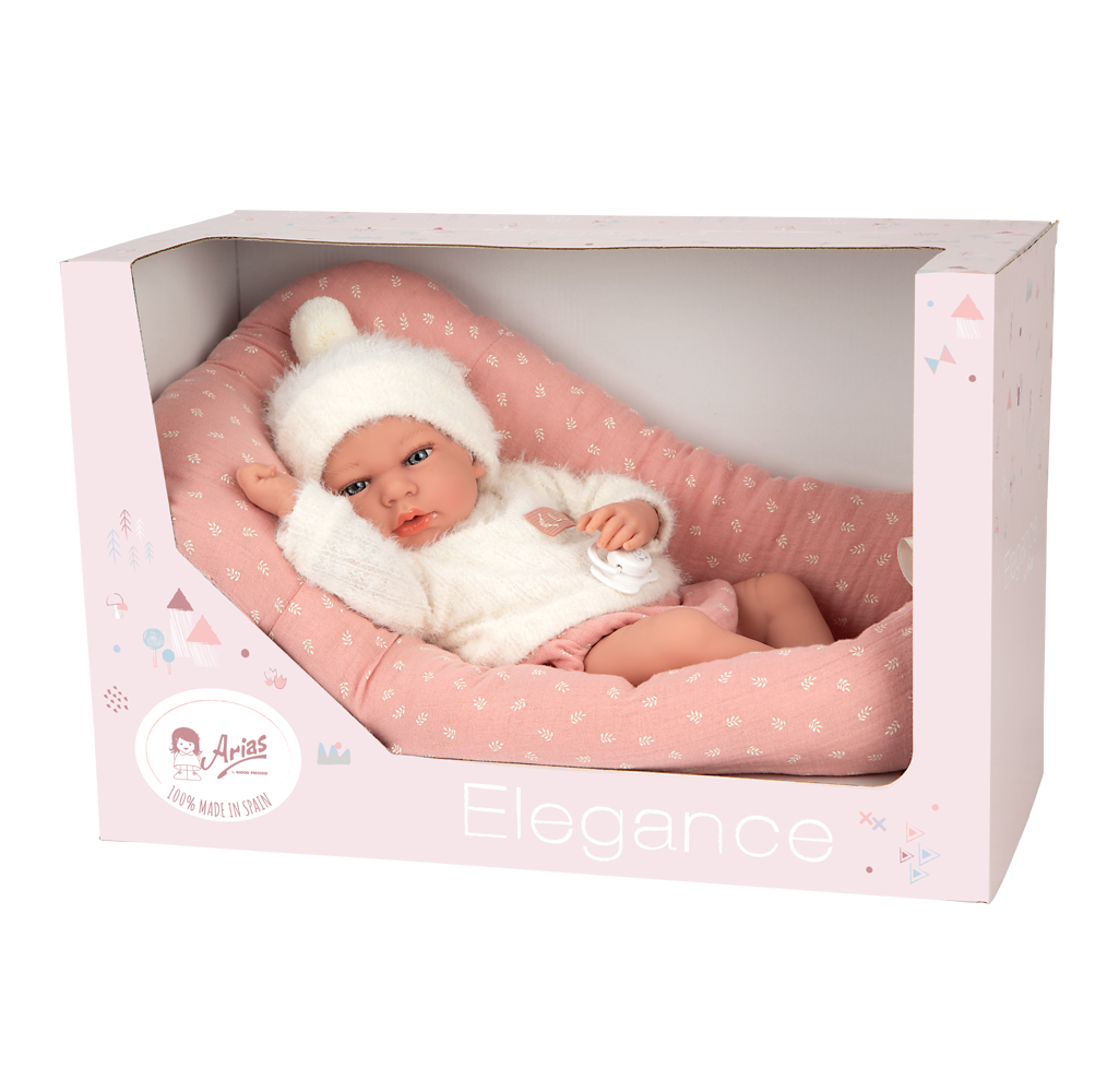 Muñeca de Peso - Elegance 40 cm Andie Rosa con Cojín - Arias 60901