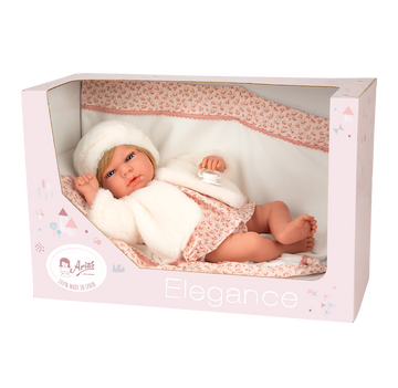 Muñeca de Peso Elegance 40 cm - Andie Rosa con Manta - Arias 60902