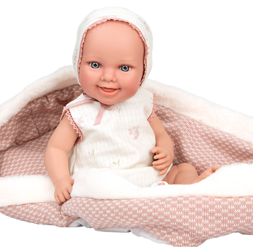 Muñeca de peso Elegance 38 cm - Oli Rosa con Capazo - Arias 60909