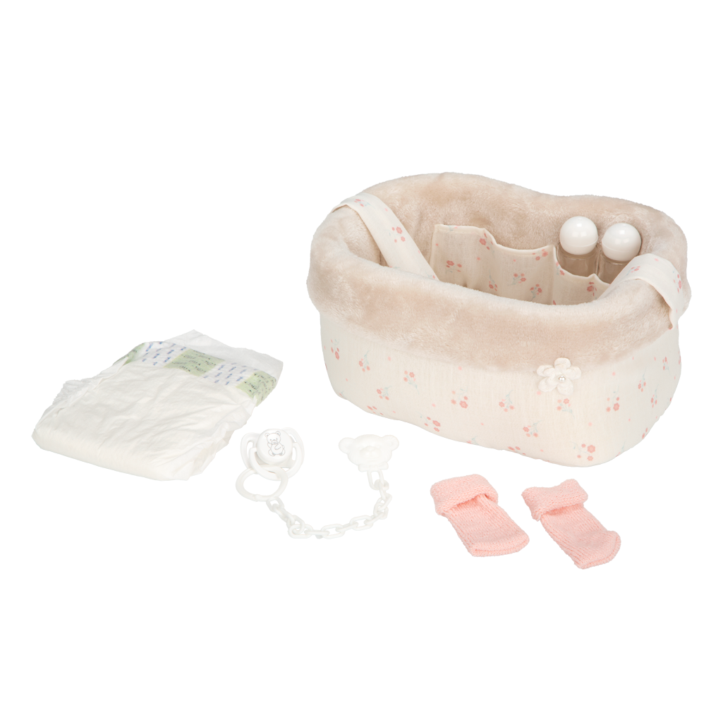 Accesorio Muñecas - Canastilla Elegance Beige con accesorios 10x1 - Arias 6334