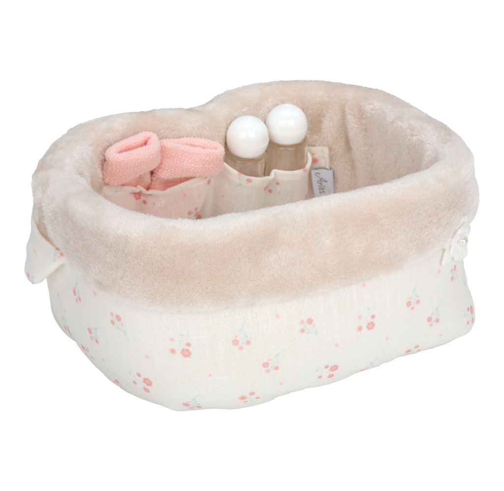 Accesorio Muñecas - Canastilla Elegance Beige con accesorios 10x1 - Arias 6334