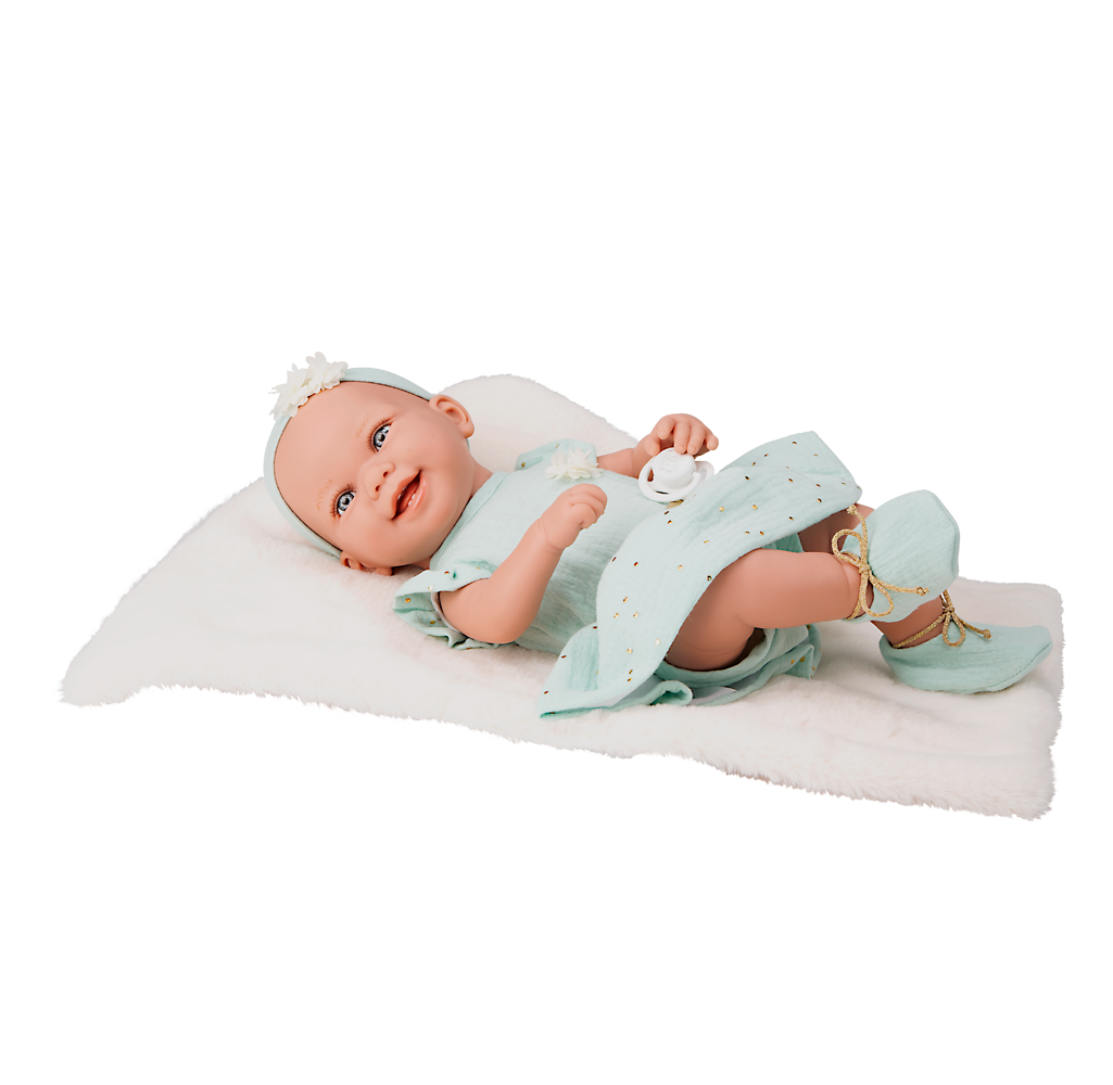 Muñeca Elegance 42 cm - Zoe Bailarina Verde con Manta - Arias 65388
