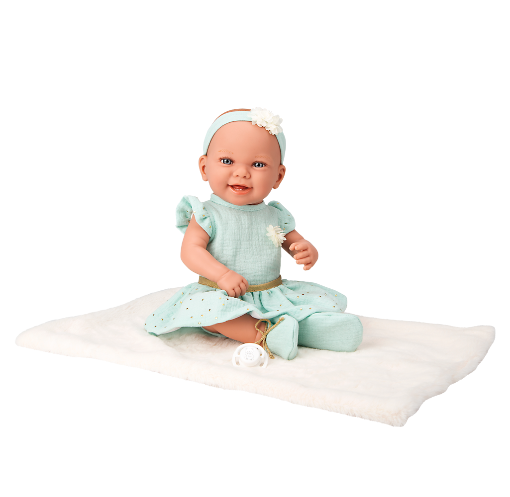 Muñeca Elegance 42 cm - Zoe Bailarina Verde con Manta - Arias 65388