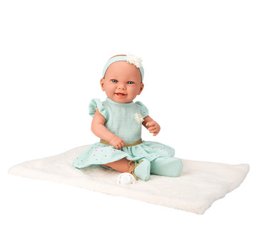 Muñeca Elegance 42 cm - Zoe Bailarina Verde con Manta - Arias 65388