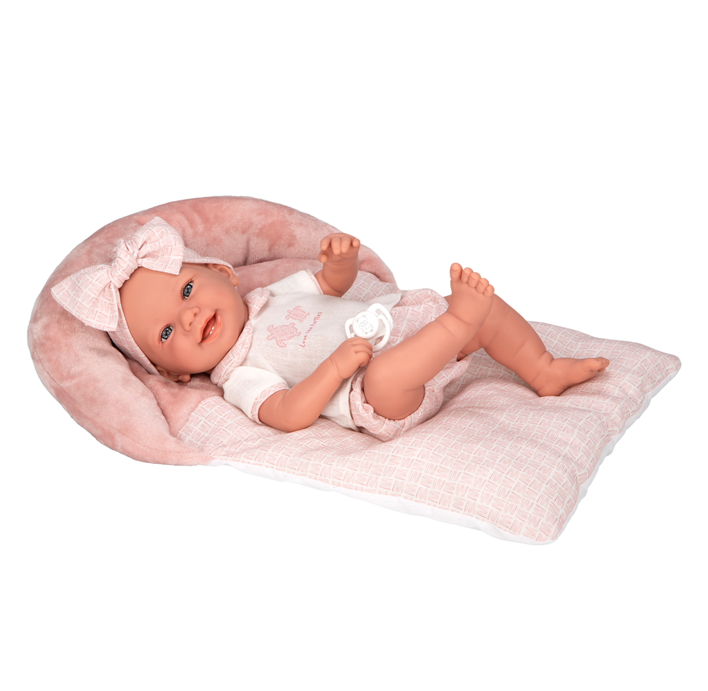 Muñeca Elegance 42 cm - Zoe Rosa con Cojín - Arias 65389