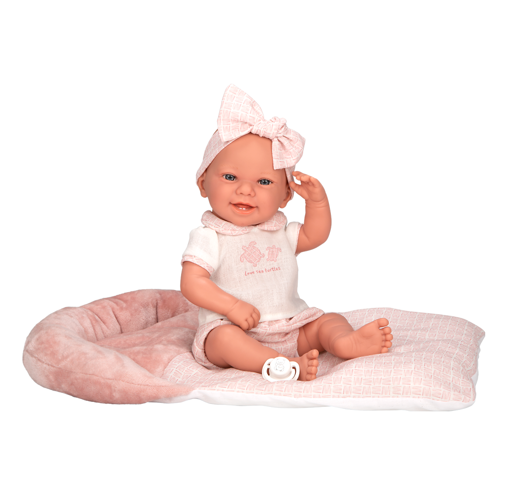 Muñeca Elegance 42 cm - Zoe Rosa con Cojín - Arias 65389