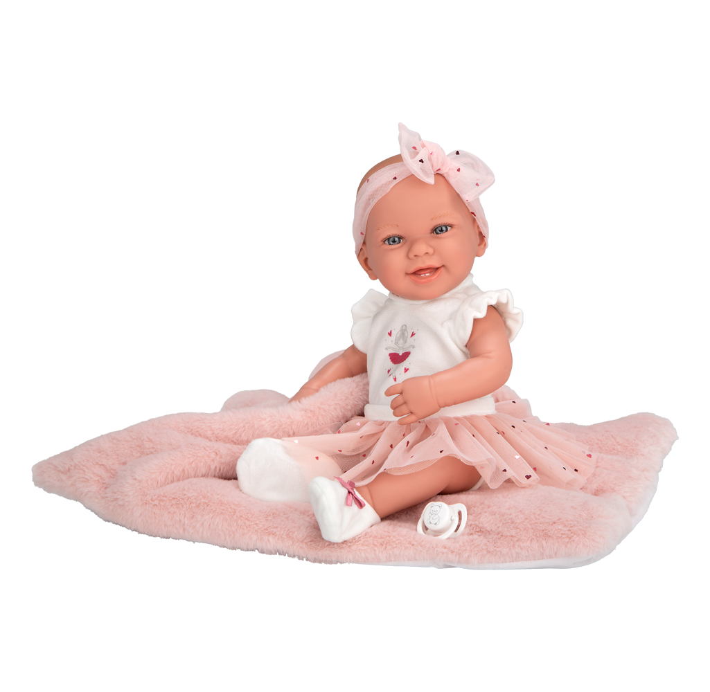 Muñeca Elegance 42 cm - Zoe Bailarina Rosa con Cojín - Arias 65395