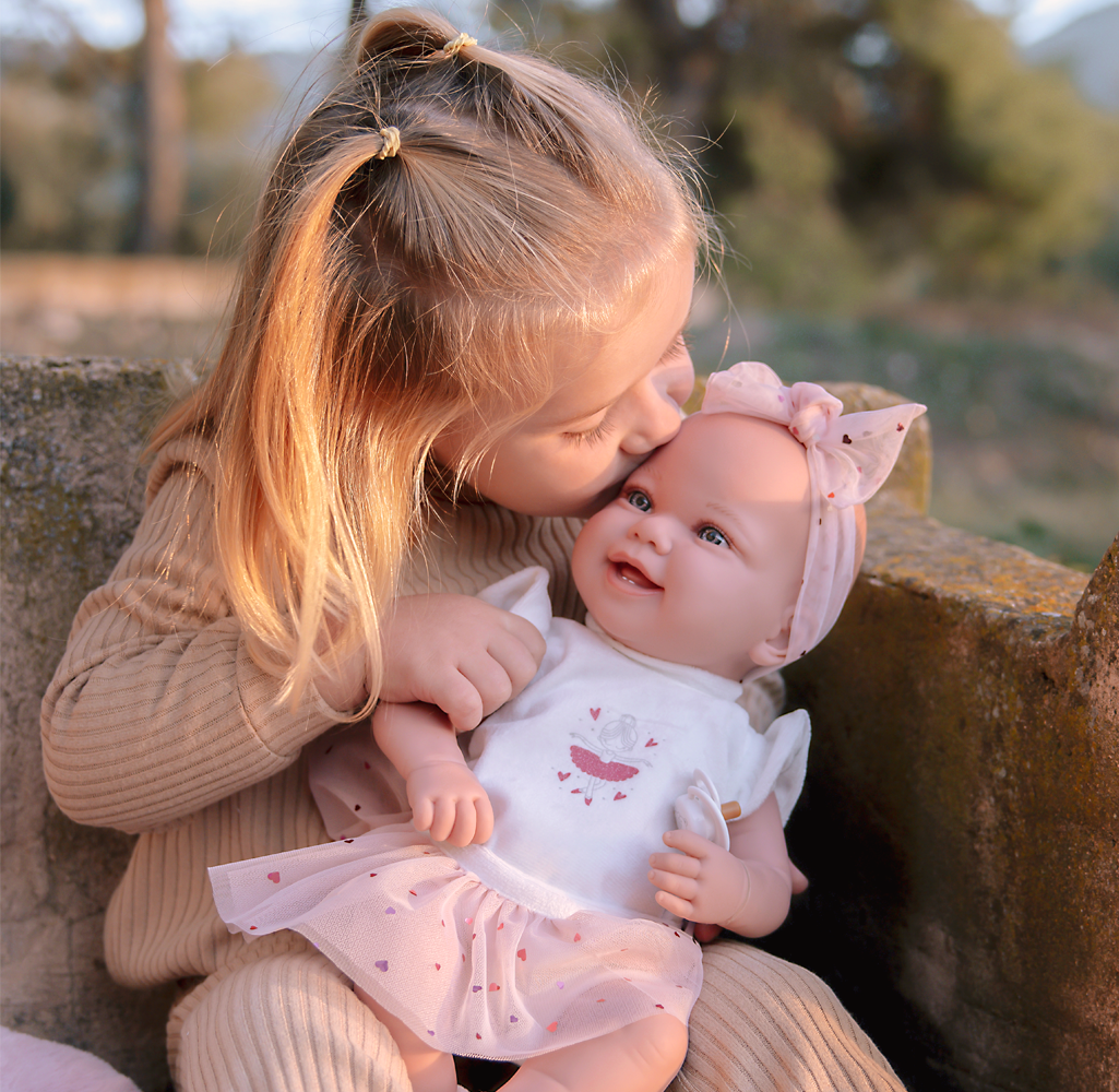 Muñeca Elegance 42 cm - Zoe Bailarina Rosa con Cojín - Arias 65395