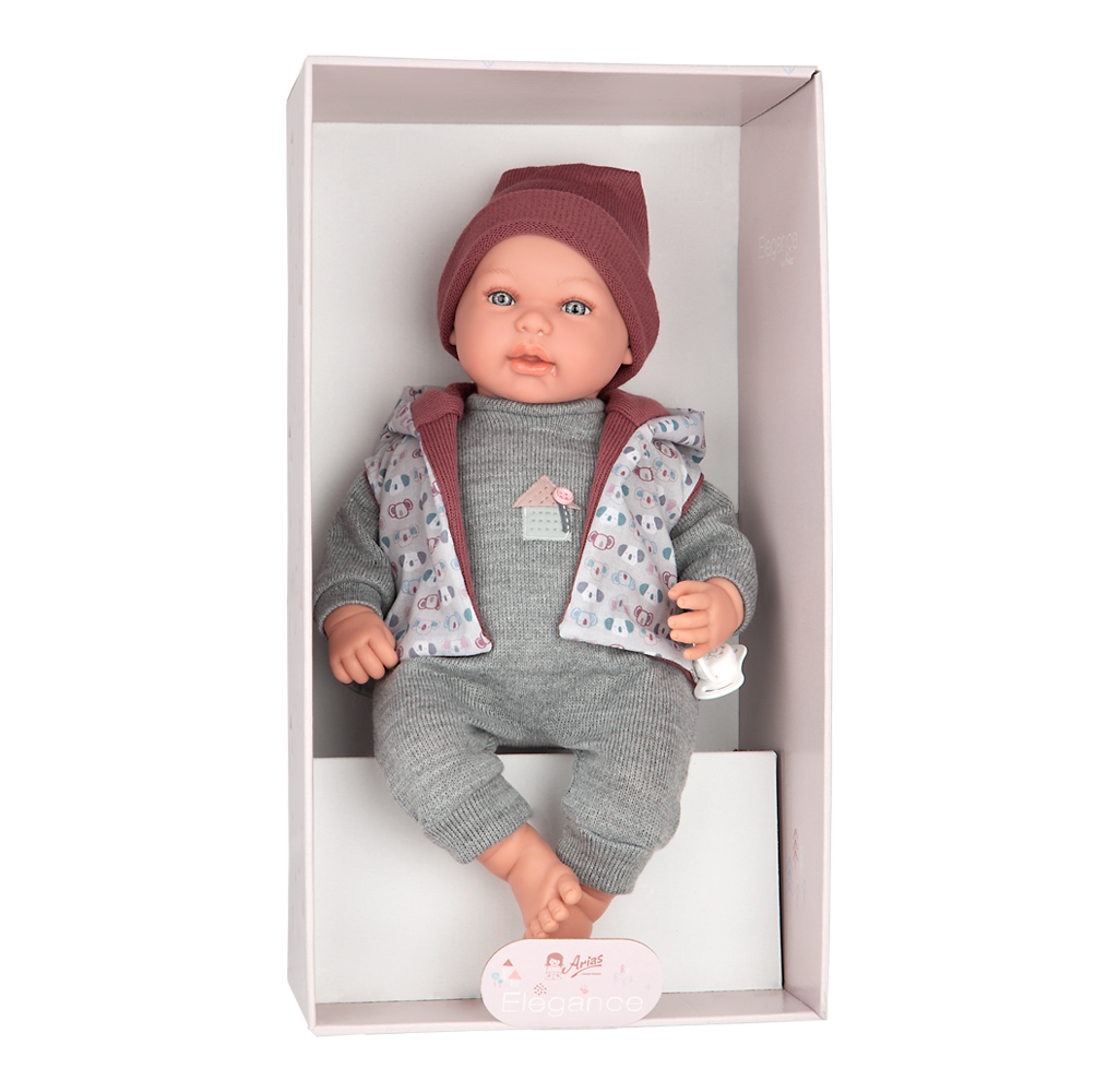 Muñeca Elegance 45 cm - Mies Granate con Mecanismo de lloro Try Me - Arias 65398