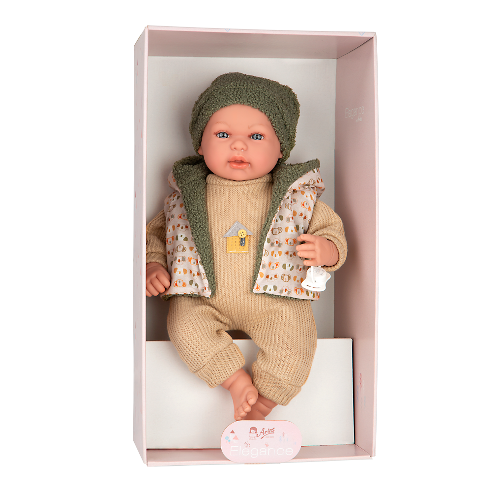 Muñeca elegance 45 cm - mies verde con mecanismo de lloro try me - arias 65399