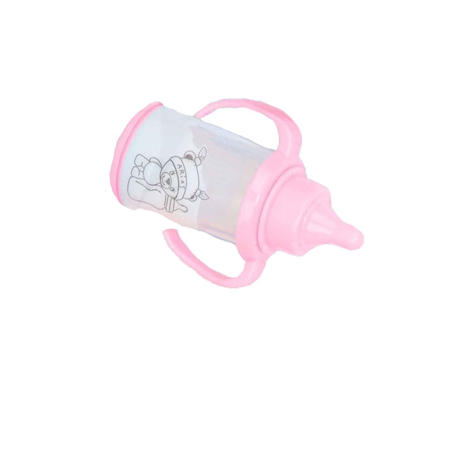 Doll Accessories - Set of 2 Reborn Baby Bottles in Pink - Arias 6092