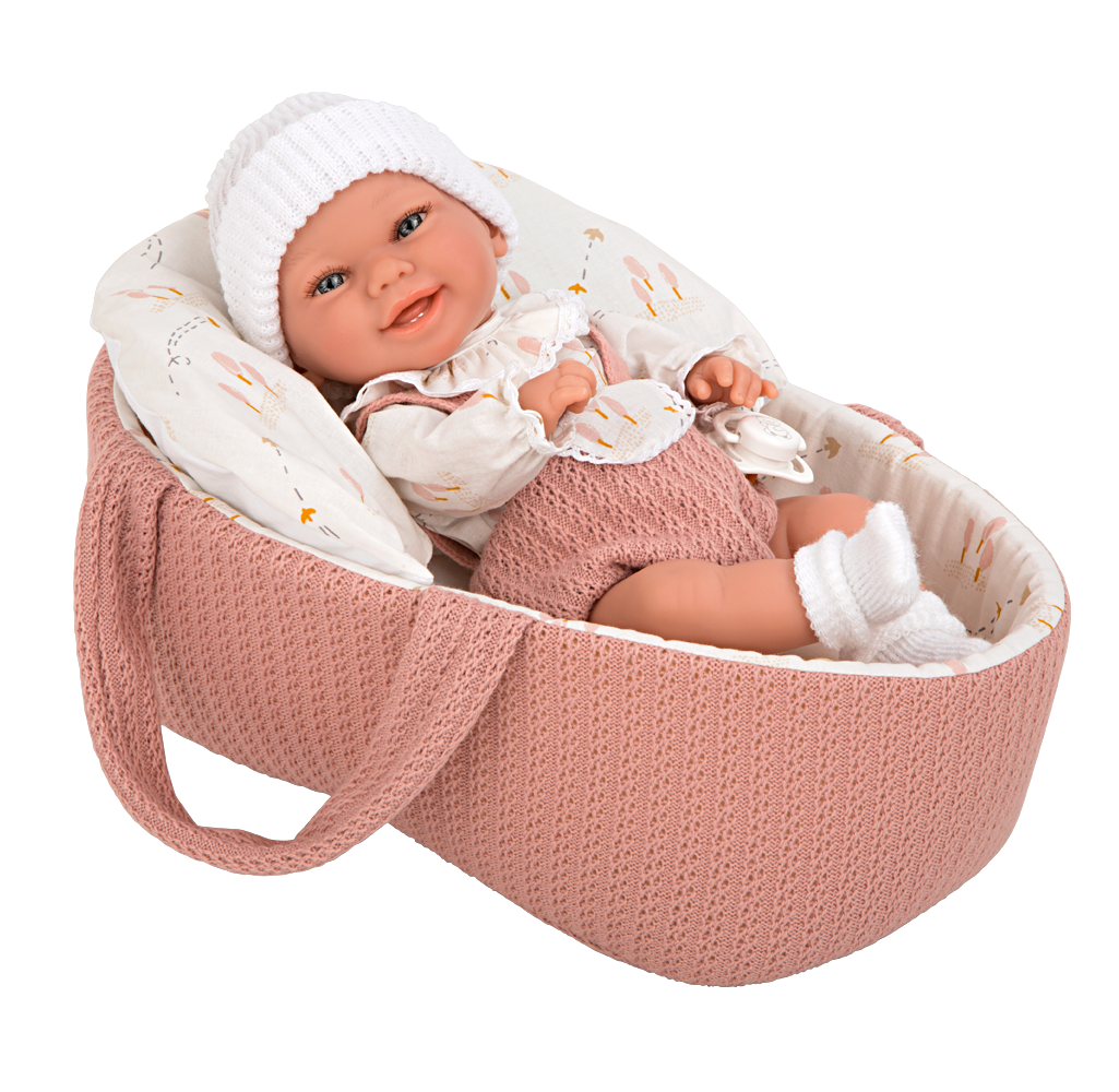 Muñeca Elegance 33 cm - Babyto Rosa con Capazo - Arias 60729
