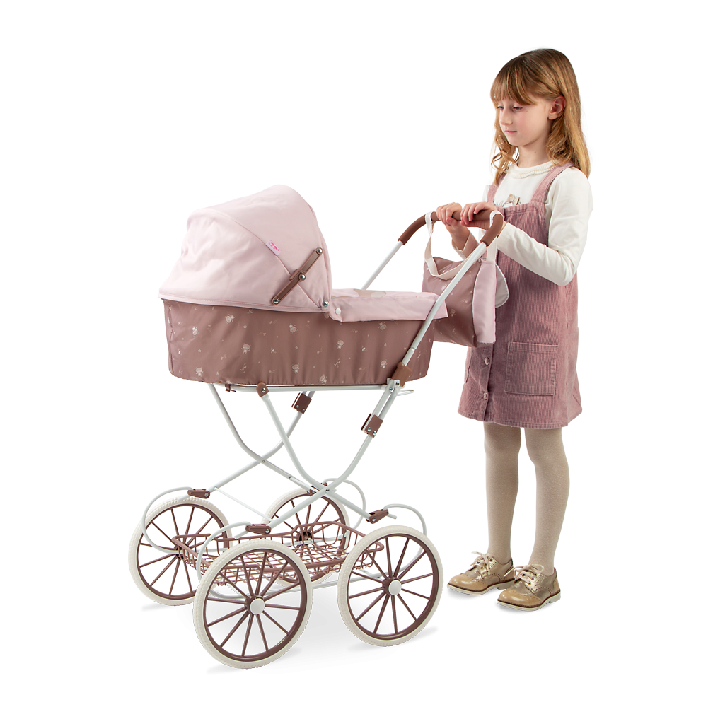 Carricoche muñecas - Coche con Capota Bear 42x72x93 cm con Bolso - Arias 40860