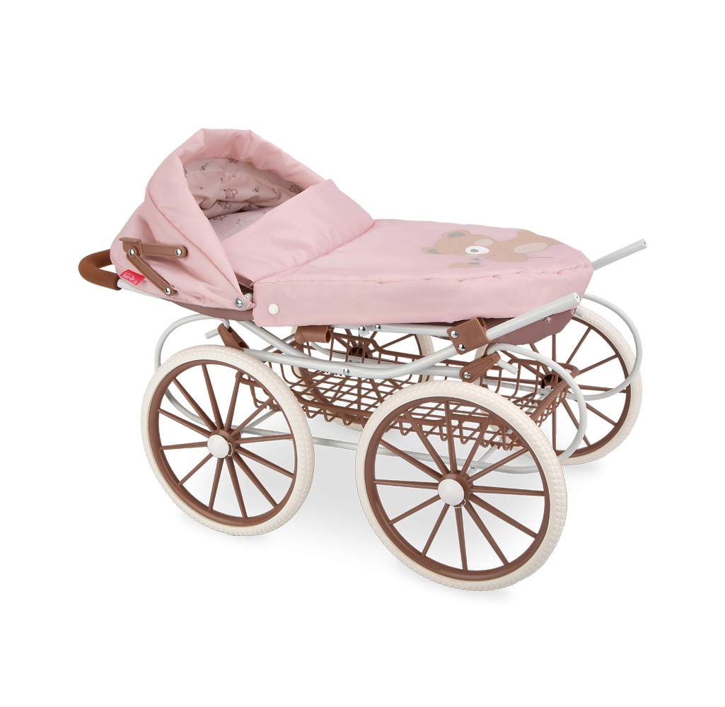 Carricoche muñecas - Coche con Capota Bear 42x72x93 cm con Bolso - Arias 40860