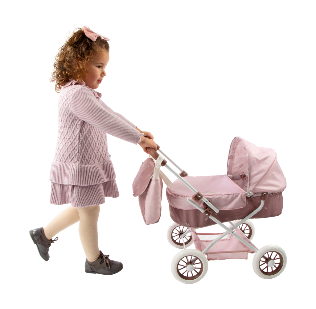 Carricoche para Muñecas - Coche con Capota y Bolso colección Bear 37x56x56 cm - Arias 40863