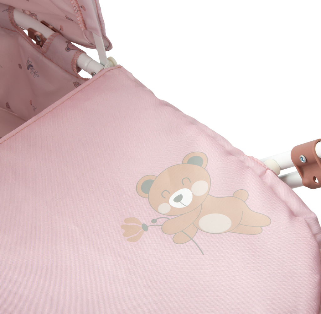 Carricoche para Muñecas - Coche con Capota y Bolso colección Bear 37x56x56 cm - Arias 40863