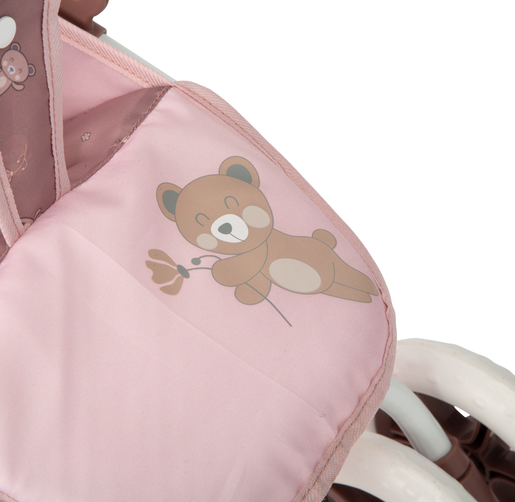 Carricoche Gemelar para Muñecas colección Bear 45x70x73 con bolso - Arias 40864