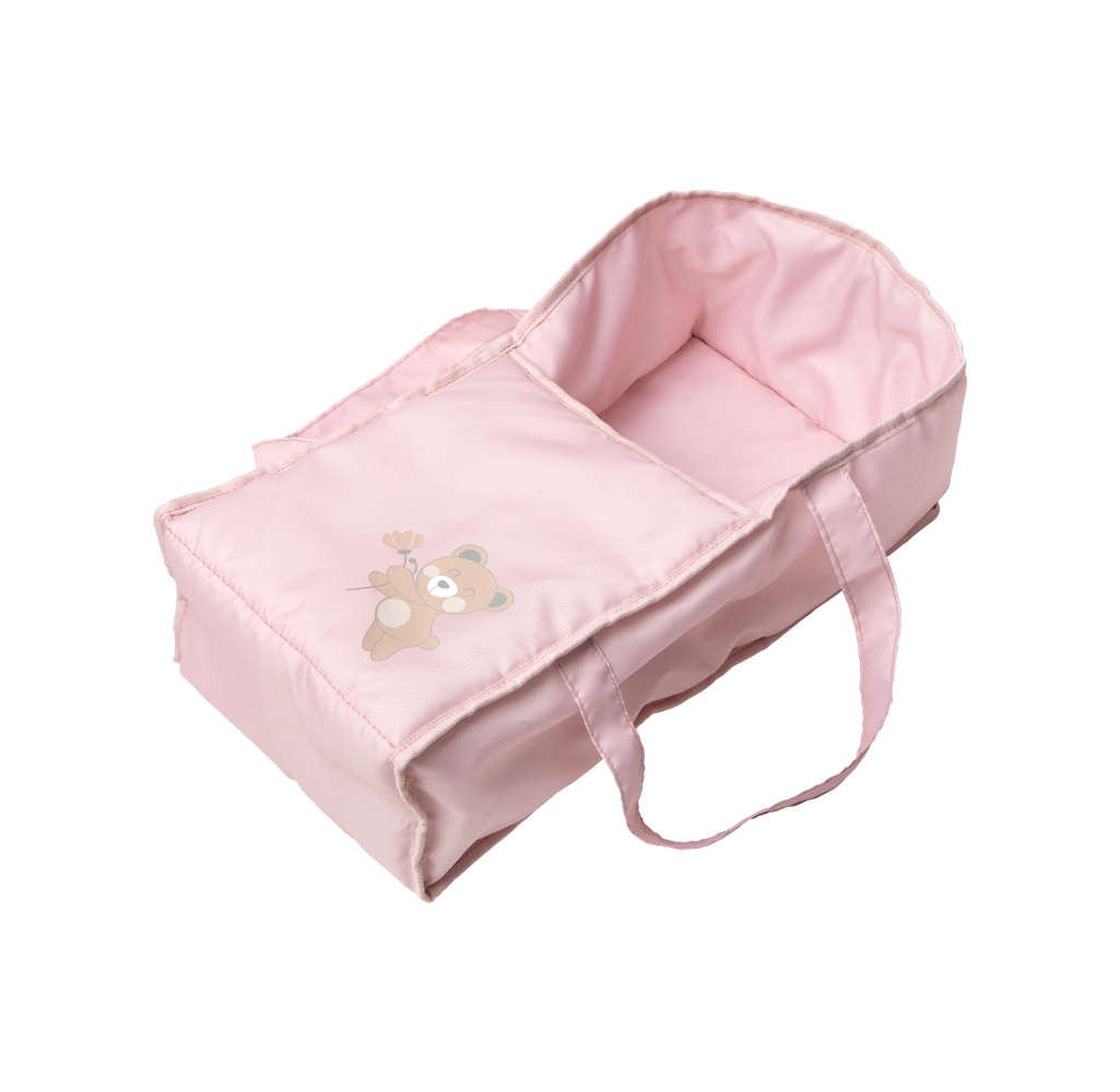 Carricoche para muñecas - Coche con capota y bolso de la colección Bear 34x67x58 - Arias 40865