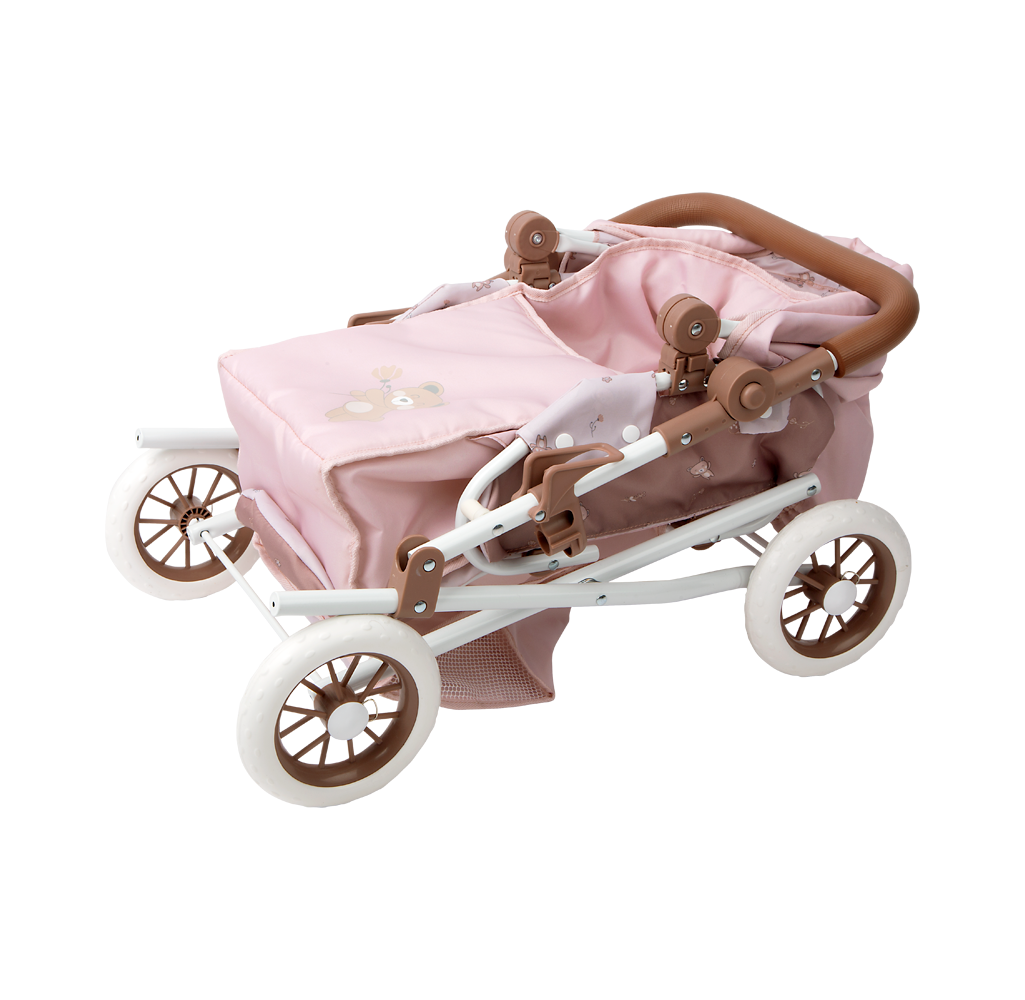 Carricoche para muñecas - Coche con capota y bolso de la colección Bear 34x67x58 - Arias 40865