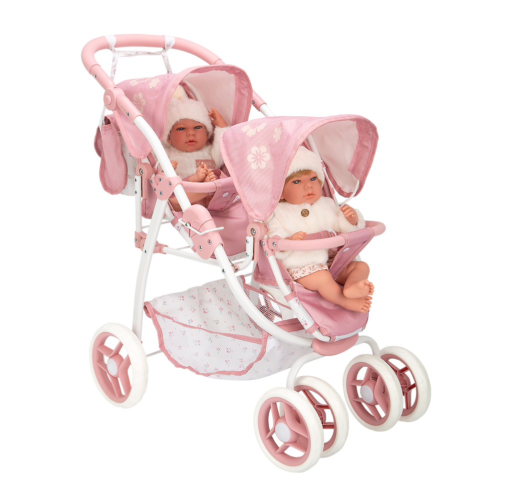 Carricoche de muñecas Gemelar Elegance 46x73x72cm - Arias 40924