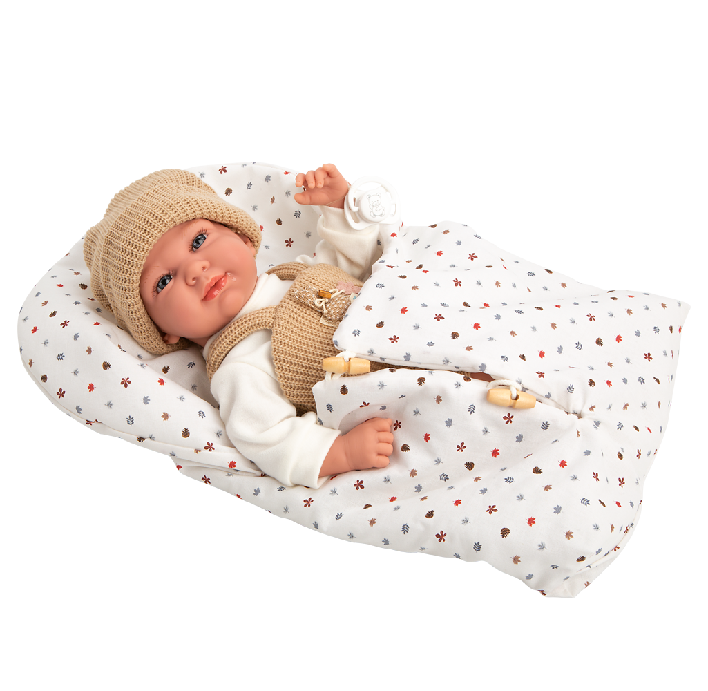 Muñeca de Peso Eleance 40 cm Cris Beig con saco de dormir - Arias 60898