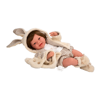 Muñeca de Peso Elegance 45 cm Zoe Beige con Bufanda y con Pelo - Arias 65392