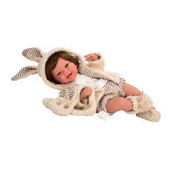 Muñeca de Peso Elegance 45 cm Zoe Beige con Bufanda y con Pelo - Arias 65392