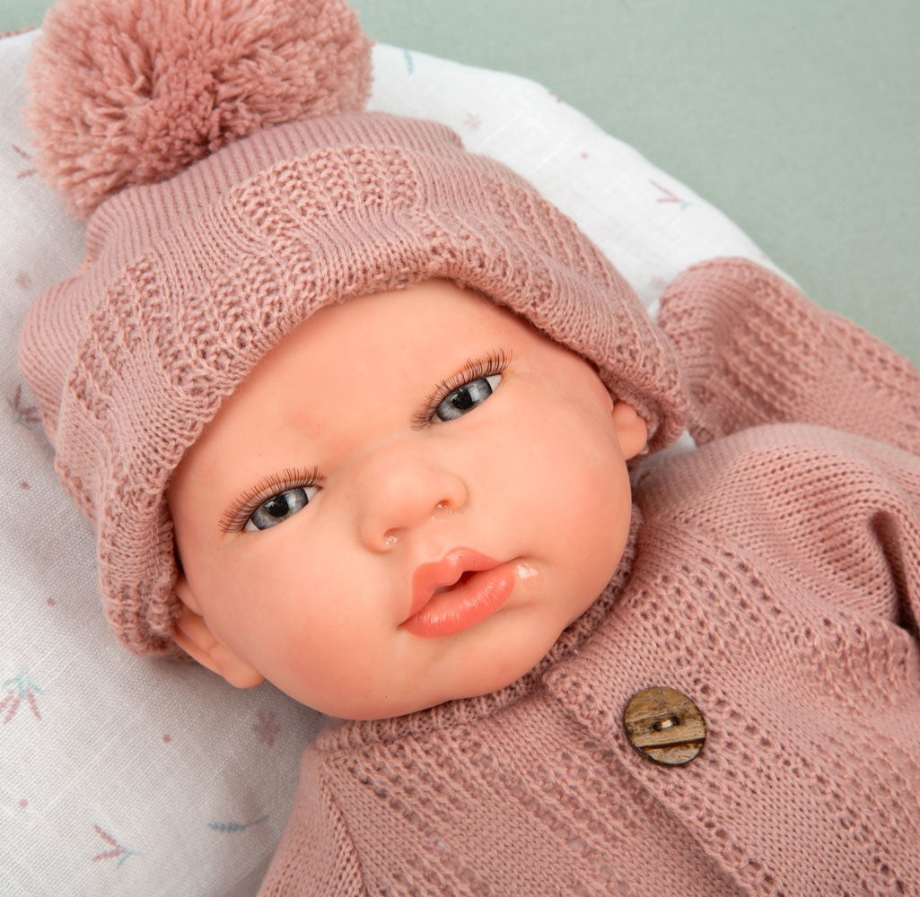 Muñeca Reborn Arias 40 cm Elba Rosa con Saco de dormir - Arias 98180