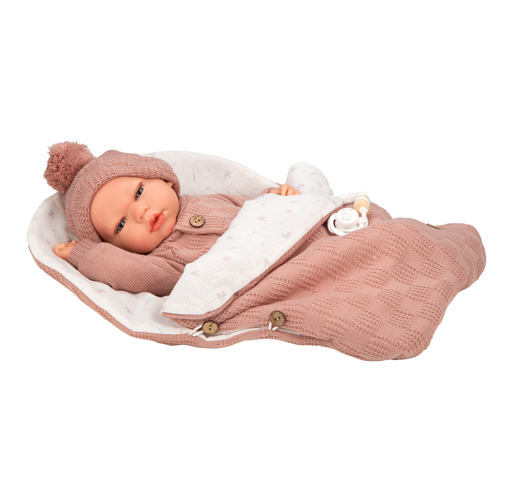 Muñeca Reborn Arias 40 cm Elba Rosa con Saco de dormir - Arias 98180