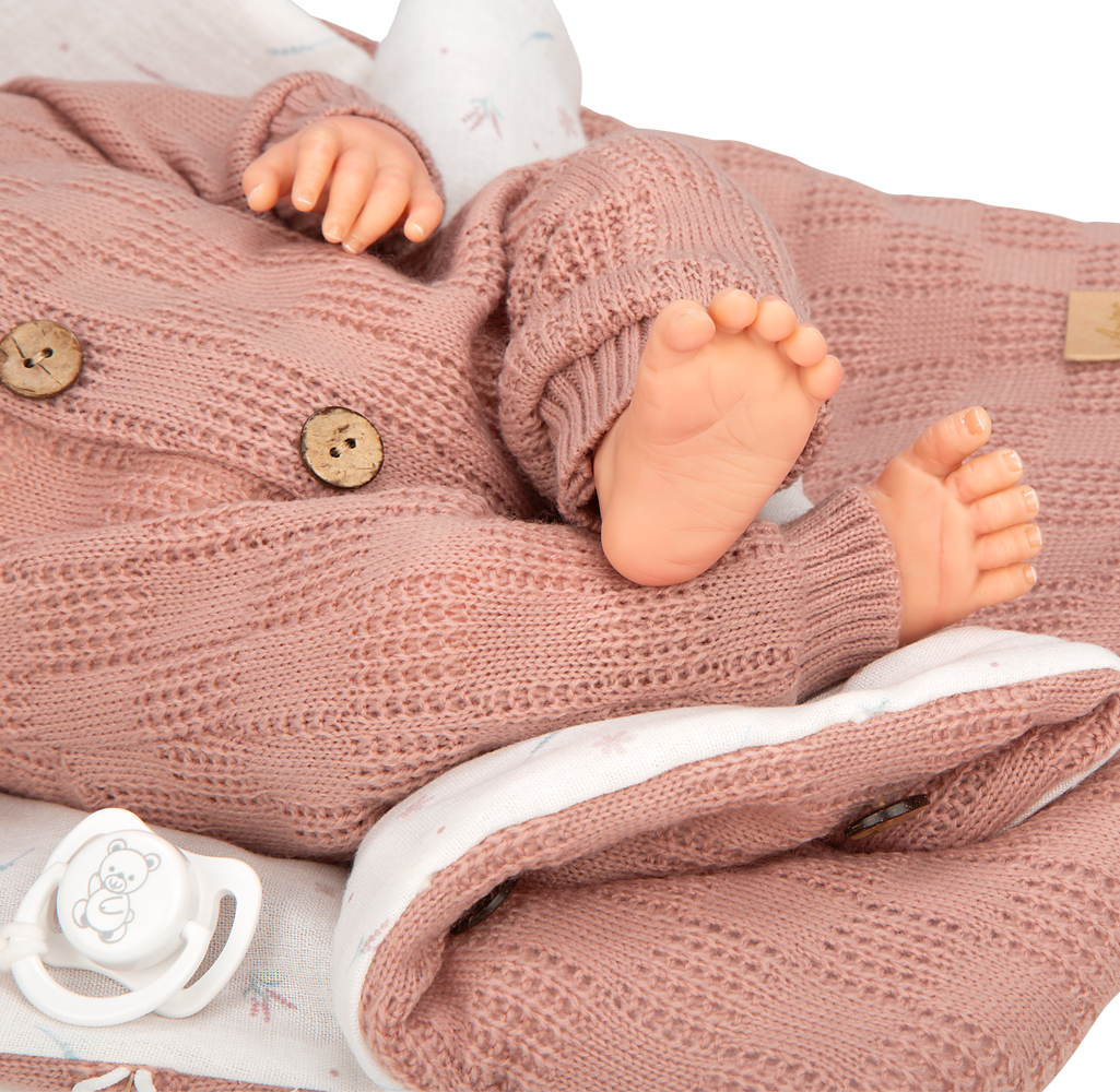 Muñeca Reborn Arias 40 cm Elba Rosa con Saco de dormir - Arias 98180
