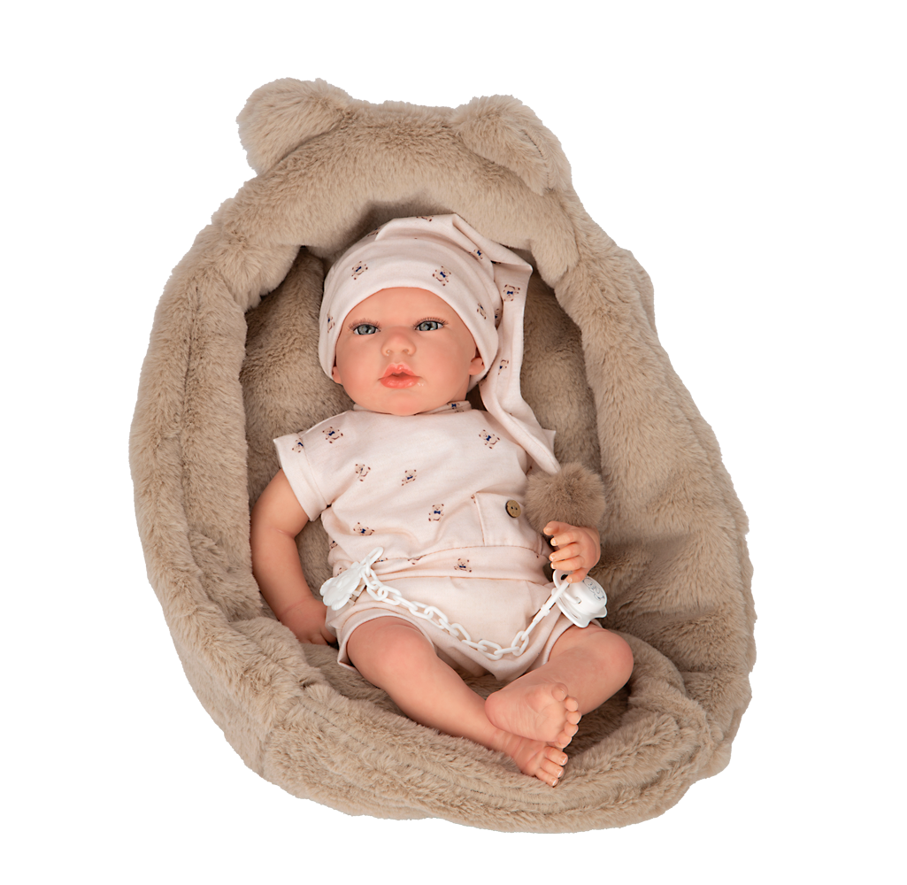 Muñeca Reborn 40 cm Lidia Beige con Cuna - Arias 98189