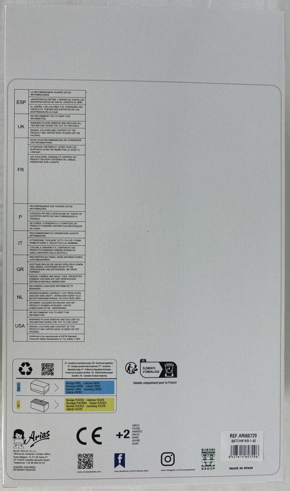 Elegance Doll 33 cm - Pink Babyto with Carrycot - Arias 60729