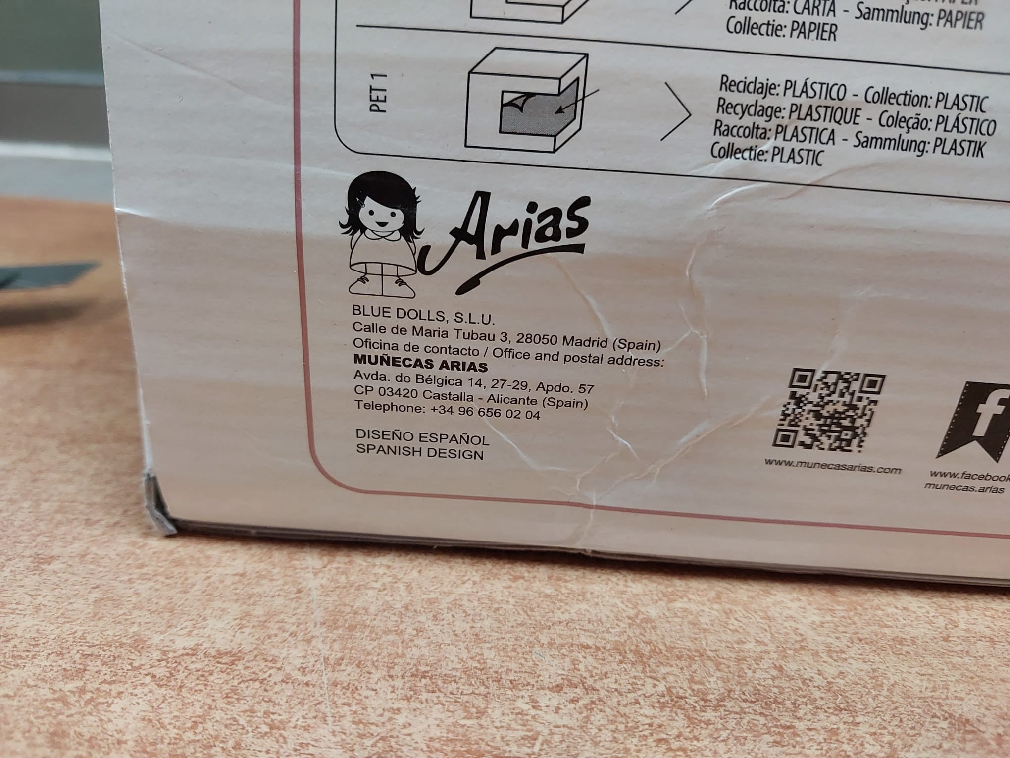 Muñeca con peso elegance 54 cm anuk rosa lunares - arias 65331