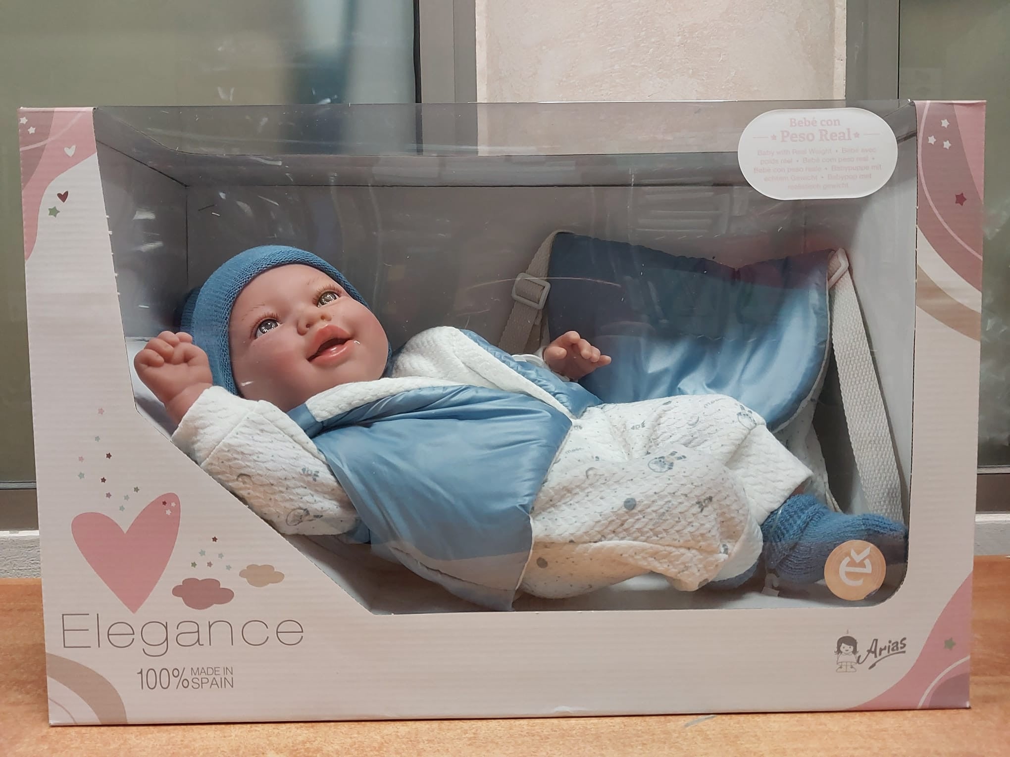 Weighted Doll Elegance 45cm - Adi Blue with Backpack - Arias 65377