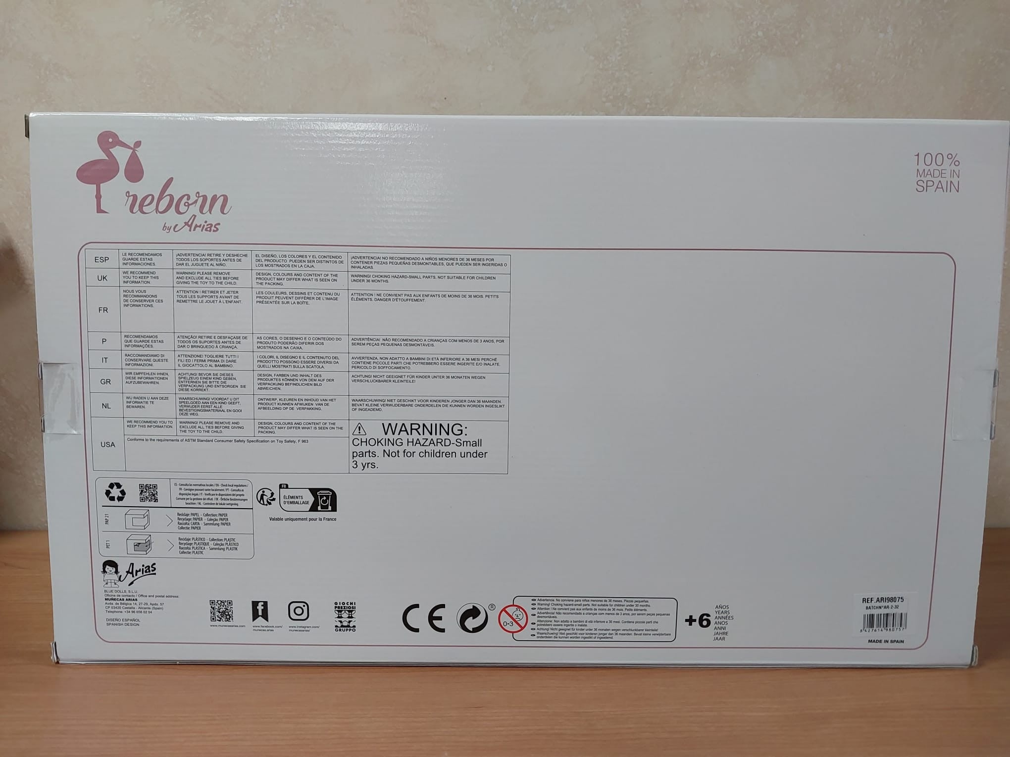 BEBÉ REBORN VEGA CON MANTA - Arias 98075