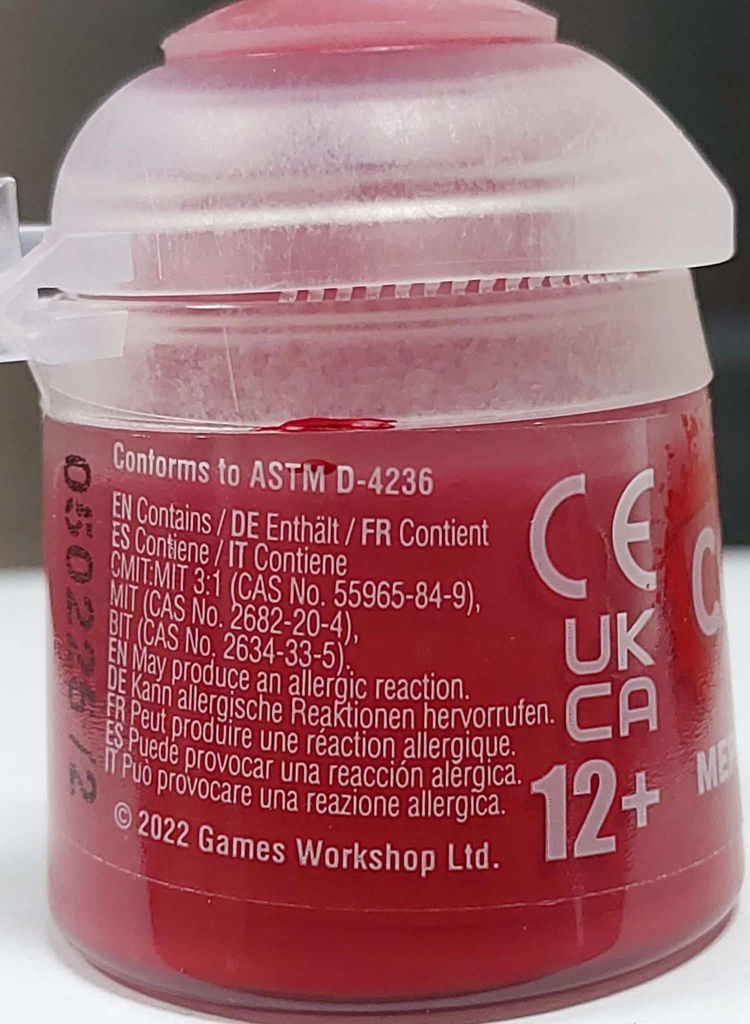 Pintura citadel 12 ml - base mephiston red - warhammer 21-03