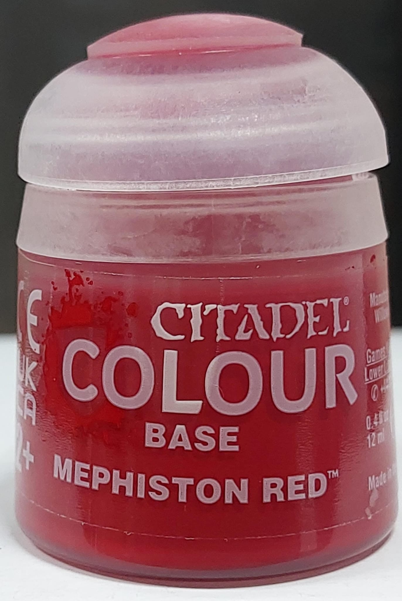 Pintura citadel 12 ml - base mephiston red - warhammer 21-03
