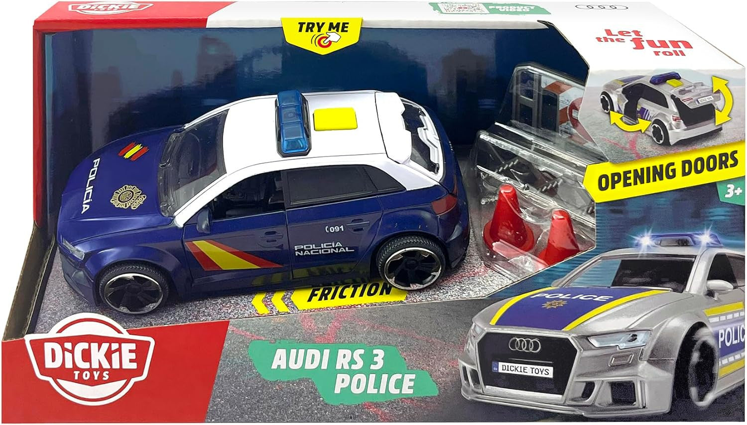 Juguete Coche de Policía Audi RS3 15 cm - Dickie Toys