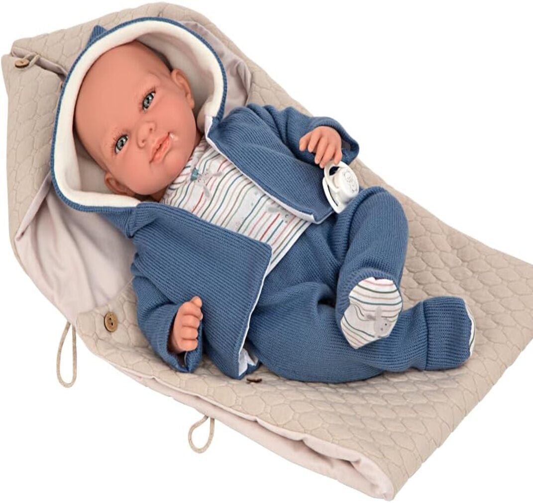 Muñeca elegance 40 cm cris azúl con mecanismo de lloro - arias 60723