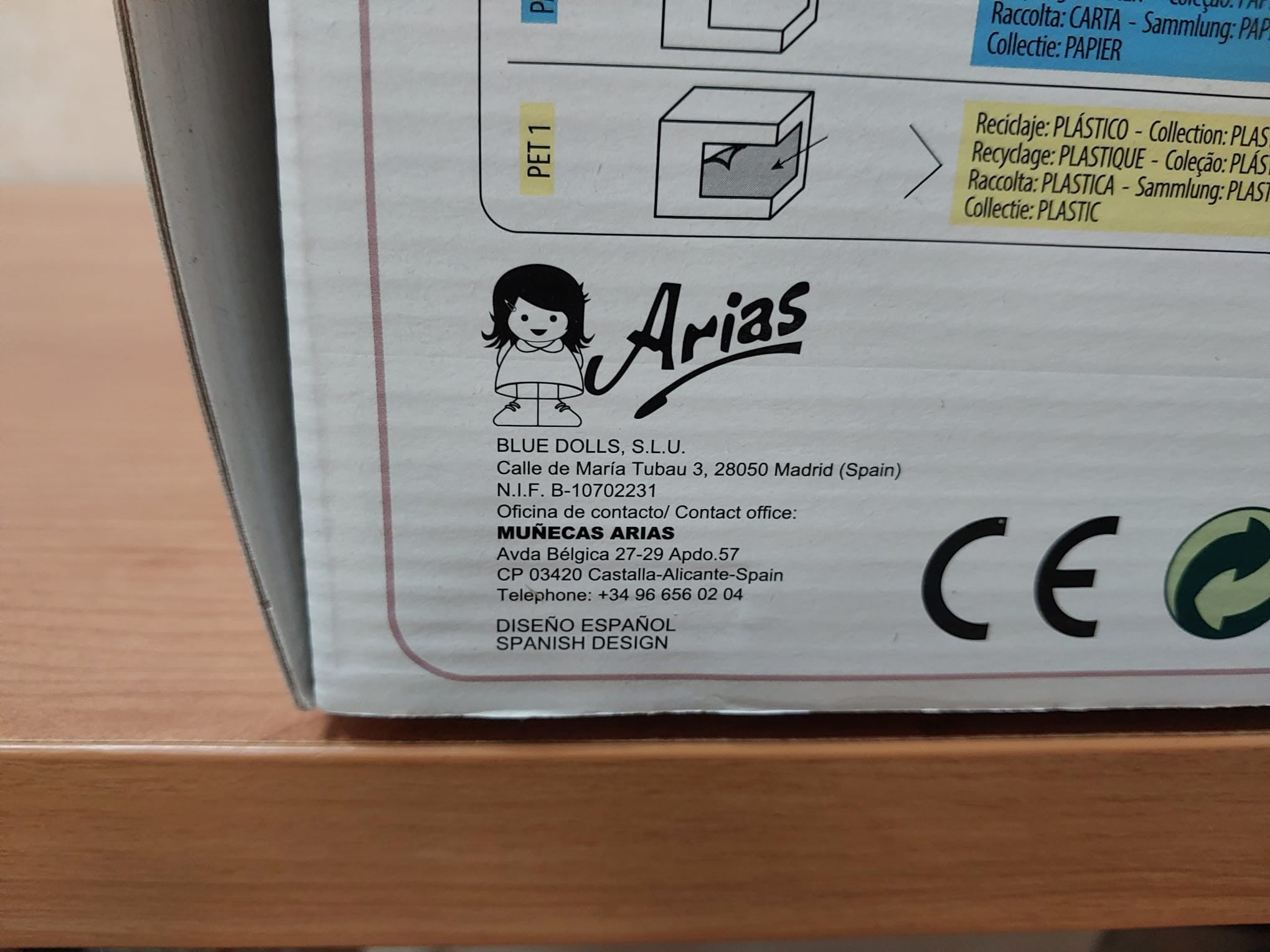 Muñeca con peso elegance 40 cm colin rosa con cojín - arias 60762