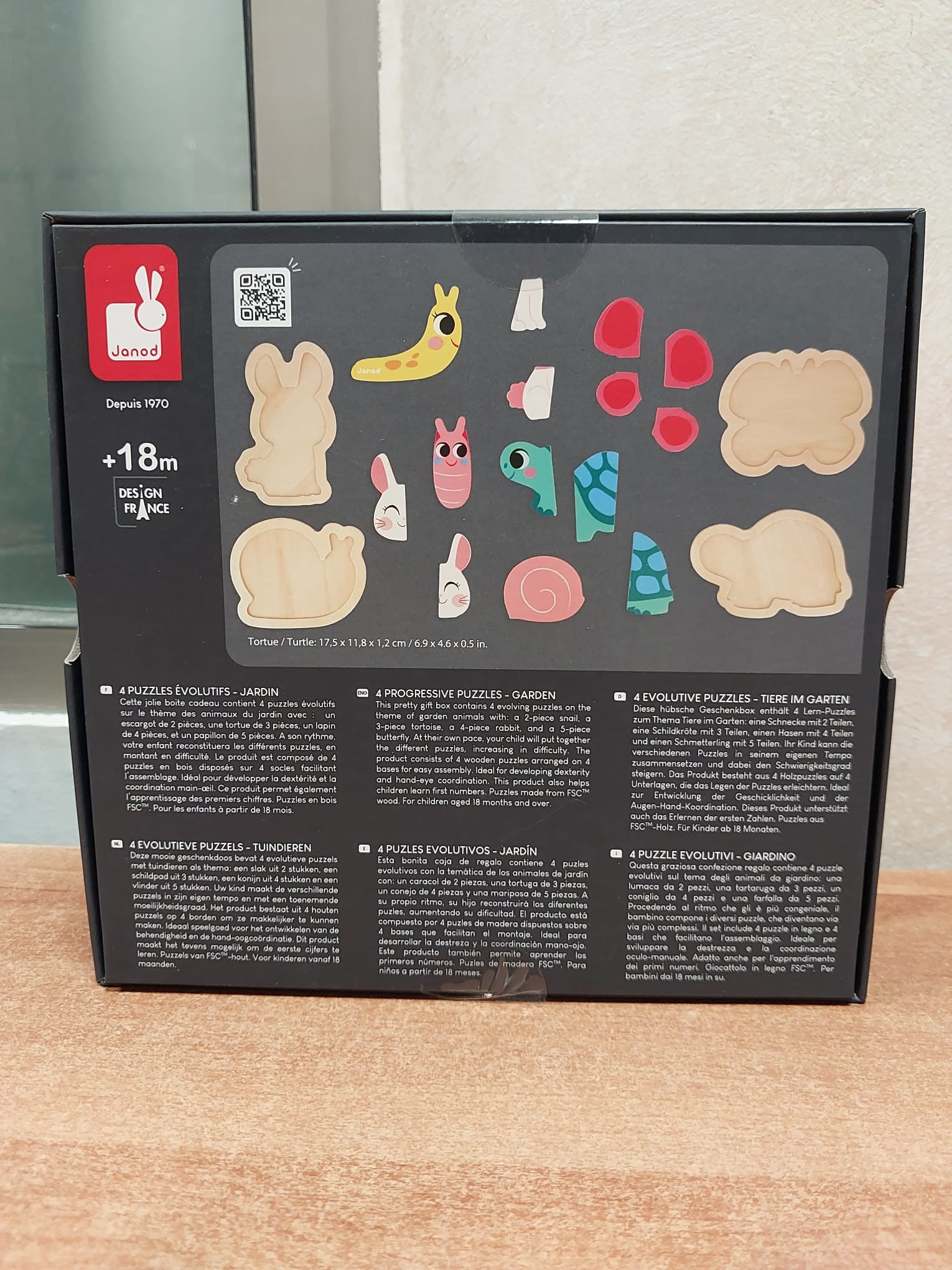 4 Wooden Garden Puzzles - Janod J07116