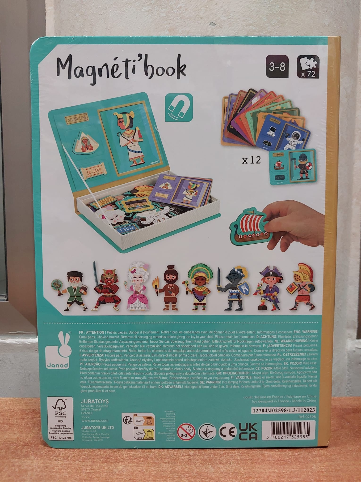 Juego Educativo Magnético 60 Imanes Magnetic´book Historia - Janod 02598